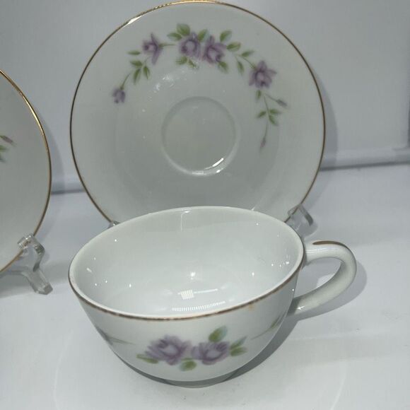 Noritake Vintage Nippon Toki Kaisha Fantasy Fine Pattern Set of 2 Cup and Saucer - Picture 6 of 9